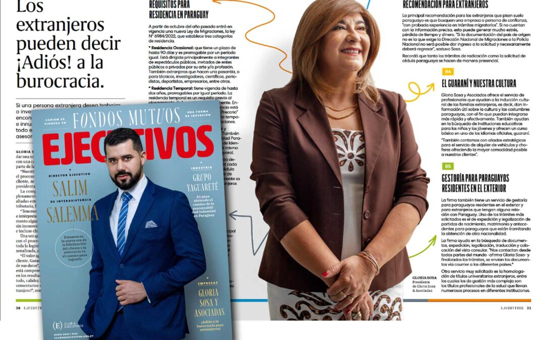 Imagen Revista Ejecutivos artículo sobre Gestoría en Paraguay